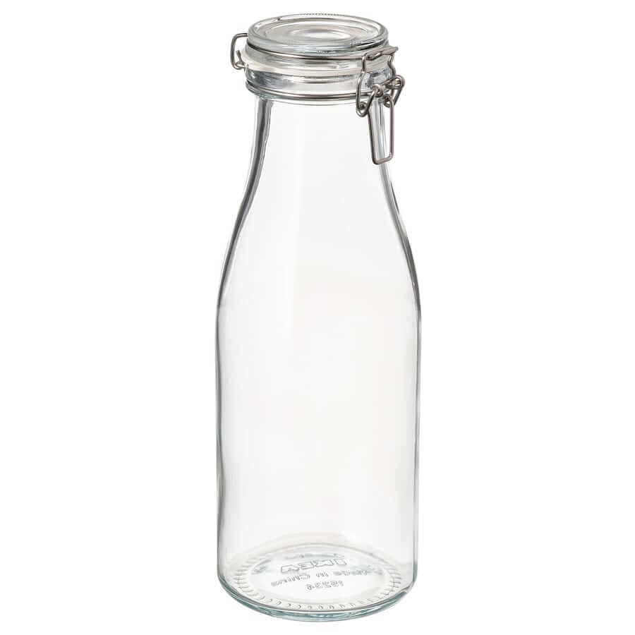korken-bottle-shaped-jar-with-lid-clear-بانکه کلیپسی ایکیا مدل KORKEN بانکه کلیپسی ایکیا مدل KORKEN - تصویر 1